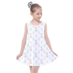 Happy Easter Motif Print Pattern Kids  Summer Dress by dflcprintsclothing