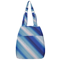 Blue White Center Zip Backpack by Sparkle