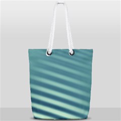 Blue Strips Full Print Rope Handle Tote (small) by Sparkle