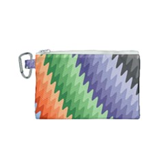 Zigzag Waves Canvas Cosmetic Bag (small) by Sparkle