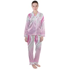 Modern Pink Satin Long Sleeve Pyjamas Set by Sparkle