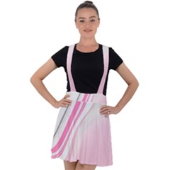 Modern Pink Velvet Suspender Skater Skirt by Sparkle