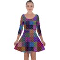 Random Colors Hexagon Quarter Sleeve Skater Dress View1