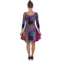 Random Colors Hexagon Quarter Sleeve Skater Dress View2