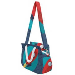 Rocket With Science Related Icons Image Rope Handles Shoulder Strap Bag by Vaneshart