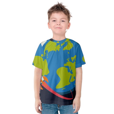 Spaceship Design Kids  Cotton Tee by Vaneshart