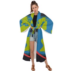 Spaceship Design Maxi Kimono by Vaneshart