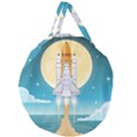 Space Exploration Illustration Giant Round Zipper Tote View2