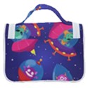 Cartoon Funny Aliens With Ufo Duck Starry Sky Set Satchel Handbag View3