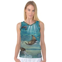 Awesome Steampunk Manta Rays Women s Basketball Tank Top by FantasyWorld7