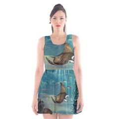 Awesome Steampunk Manta Rays Scoop Neck Skater Dress by FantasyWorld7