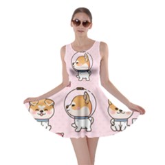 Set Kawaii Smile Japanese Dog Cartoon Skater Dress by Vaneshart