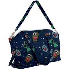 Monster Alien Pattern Seamless Background Canvas Crossbody Bag by Vaneshart