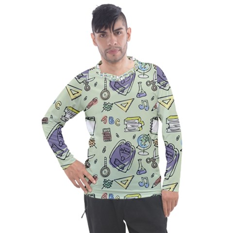 Hand Drawn Pattern School Men s Pique Long Sleeve Tee by Vaneshart