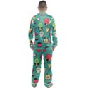 Seamless Pattern With Funny Monsters Cartoon Hand Drawn Characters Unusual Creatures Men s Long Sleeve Satin Pyjamas Set View2