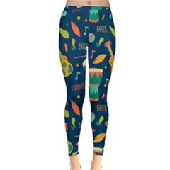 Brazil Musical Instruments Seamless Carnival Pattern Inside Out Leggings by Vaneshart