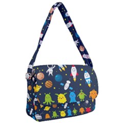 Big Set Cute Astronauts Space Planets Stars Aliens Rockets Ufo Constellations Satellite Moon Rover V Courier Bag by Vaneshart