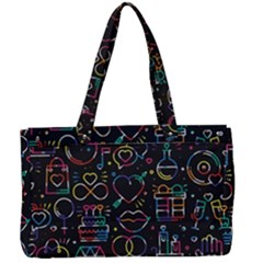 Seamless Pattern With Love Symbols Canvas Work Bag by Vaneshart