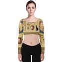 Egypt Horizontal Illustration Velvet Long Sleeve Crop Top View1