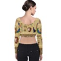 Egypt Horizontal Illustration Velvet Long Sleeve Crop Top View2