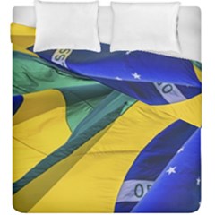 Brazil Flags Waving Background Duvet Cover Double Side (king Size) by dflcprintsclothing