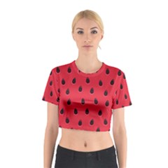 Seamless Watermelon Surface Texture Cotton Crop Top by Vaneshart