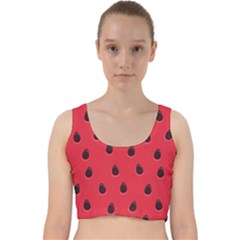 Seamless Watermelon Surface Texture Velvet Racer Back Crop Top by Vaneshart