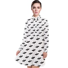 Freedom Concept Graphic Silhouette Pattern Long Sleeve Chiffon Shirt Dress by dflcprintsclothing