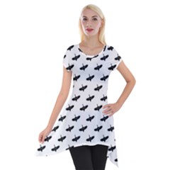 Freedom Concept Graphic Silhouette Pattern Short Sleeve Side Drop Tunic by dflcprintsclothing