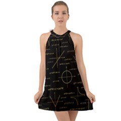 Abstract Math Pattern Halter Tie Back Chiffon Dress by Vaneshart