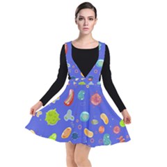 Virus Seamless Pattern Plunge Pinafore Dress by Vaneshart