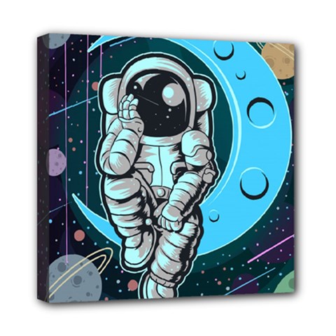 Astronaut Full Color Mini Canvas 8  X 8  (stretched) by Vaneshart