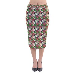 Swimmer 20s Green Velvet Midi Pencil Skirt by snowwhitegirl