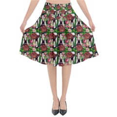 Swimmer 20s Green Flared Midi Skirt by snowwhitegirl