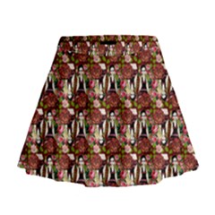 Swimmer 20s Burgundy Mini Flare Skirt by snowwhitegirl