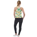 Tropical Fruits Pattern Cross Neck Velour Top View2