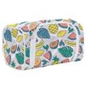 Seamless Pattern Tropical Fruit Banana Watermelon Papaya Lemon Orange Monstera Toiletries Pouch View2