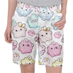 Cute Doodle Cartoon Seamless Pattern Pocket Shorts by Vaneshart