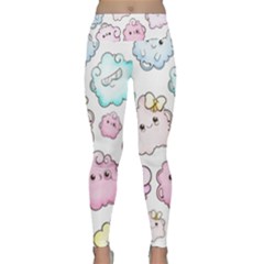 Cute Doodle Cartoon Seamless Pattern Lightweight Velour Classic Yoga Leggings by Vaneshart