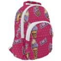 Seamless Pattern Patches With Ice Cream Rounded Multi Pocket Backpack View2