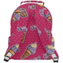 Seamless Pattern Patches With Ice Cream Rounded Multi Pocket Backpack View3