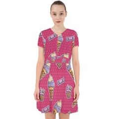 Seamless Pattern Patches With Ice Cream Adorable In Chiffon Dress by Vaneshart