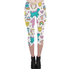 Baby Care Stuff Clothes Toys Cartoon Seamless Pattern Capri Leggings  by Vaneshart