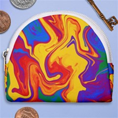 Gay Pride Swirled Colors Horseshoe Style Canvas Pouch by VernenInk