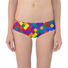 Gay Pride Diagonal Pixels Design Classic Bikini Bottoms by VernenInk