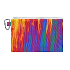 Gay Pride Rainbow Vertical Paint Strokes Canvas Cosmetic Bag (large) by VernenInk