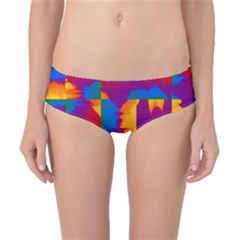 Gay Pride Rainbow Painted Abstract Squares Pattern Classic Bikini Bottoms by VernenInk