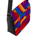 Gay Pride Rainbow Painted Abstract Squares Pattern Flap Closure Messenger Bag (L) View2