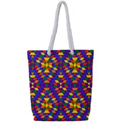 Gay Pride Geometric Diamond Pattern Full Print Rope Handle Tote (small) by VernenInk