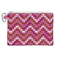 Lesbian Pride Pixellated Zigzag Stripes Canvas Cosmetic Bag (xl) by VernenInk